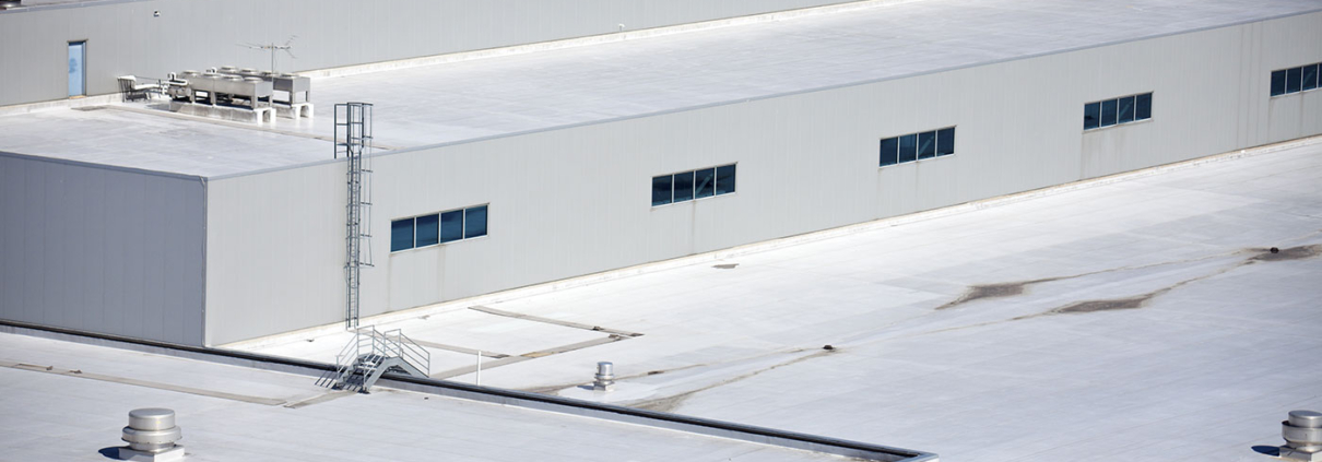 Large roofing system on a commercial building.