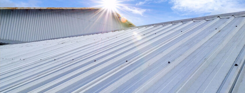 An image of a metal roof, one of the eco-friendly roofing options.