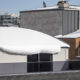 Heavy snow on a commercial roof.