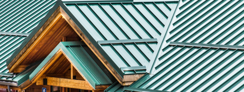 Green Metal Roof on Wood Building